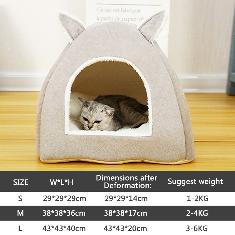 All-season Cat Bed Lounge Sleeping Bag with Removable Mattress Warm Soft detachable Pet House Tent Cat Nest Litter Puppy Kennel