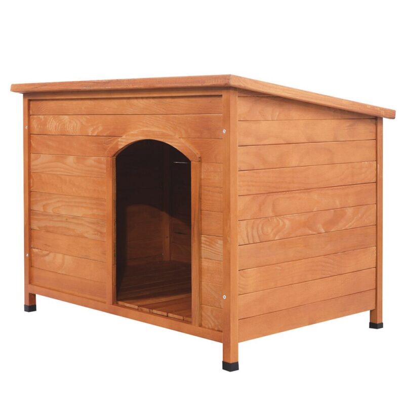 Waterproof Wood Dog House Pet Shelter Natural Wood Color Dog Cage for Small Medium Large Dogs Cats (White)