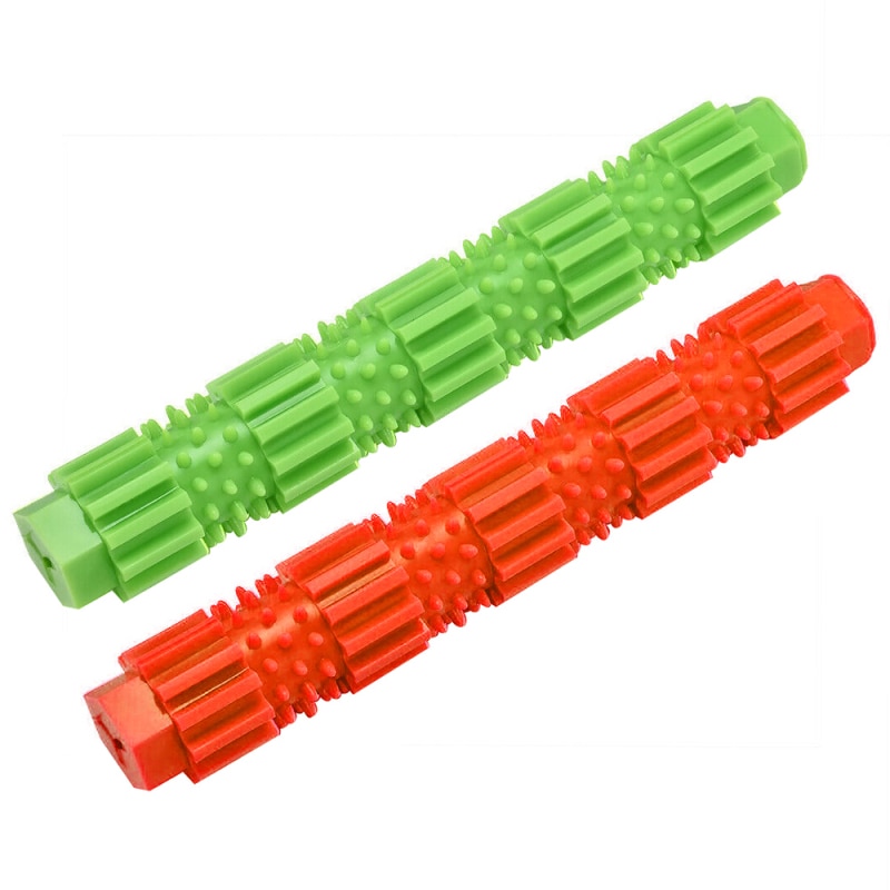 Dog Chew Toy For Aggressive Chewers Treat Dispensing Rubber Teeth Cleaning Toy TPR Bite-resistant Food Molar Rod Pet Toothbrush