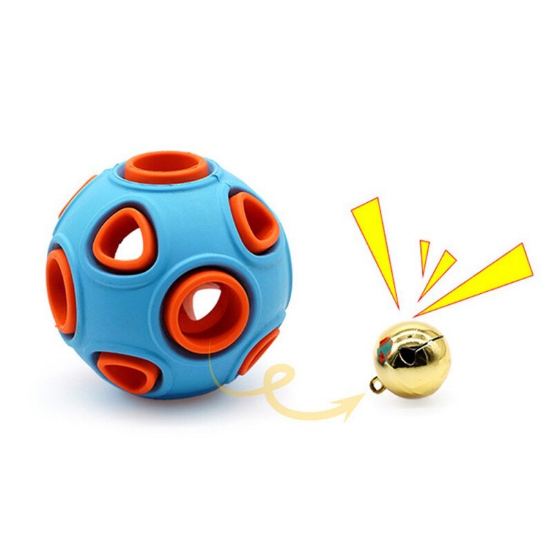 Hollowed Ball Pet Dog Toys Funny Luminous&Bell TPR Chew Toys For Small Medium Large Dogs Pet Training Products