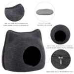 Detachable Natural felt Cat Bed Breathable Cat Pet Cave Dark Gray Cat Bed House With Cushion for Pets Cats Pet Accessories