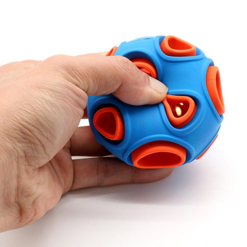 Hollowed Ball Pet Dog Toys Funny Luminous&Bell TPR Chew Toys For Small Medium Large Dogs Pet Training Products