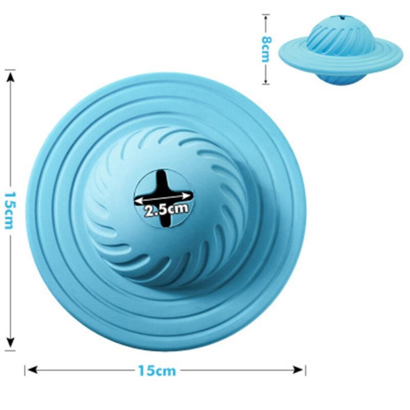 Interactive Dog Toys Dental Teething Rubber Ball Puppy Chew Toy Teeth Cleaning Pet Puppy Puzzle Molar Bite UFO Leakage Food Toy (blue as picture)