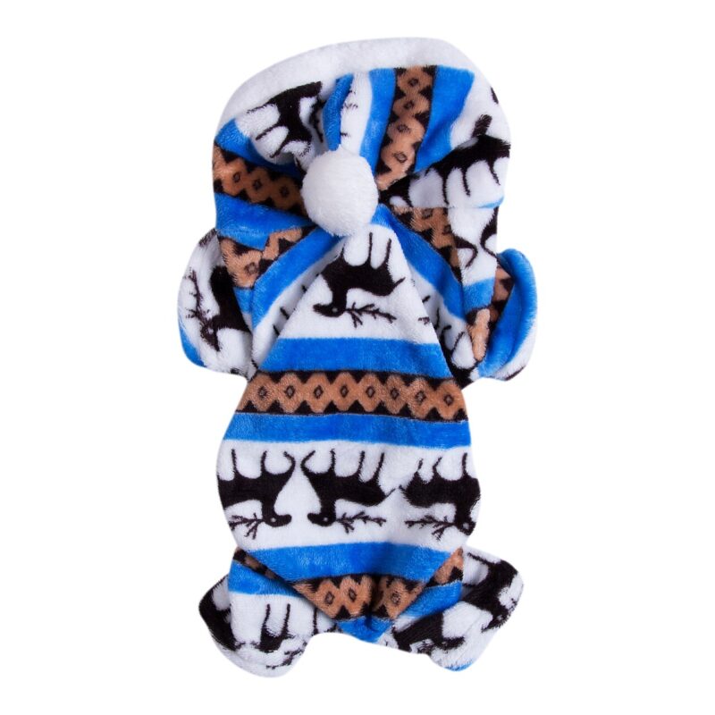 Pet Clothes Dog Pajama Cute Soft Puppy Teddy Coral Velvet Animal Pattern Jumpsuit Winter Warm Size S-XXL