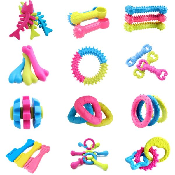 TPR Chew Dog Toys Pet Toys Teddy Puppy Healthy No Poison Chew Interactive Rubber Pacifier Bones Molar Clean The Teeth Funny Game