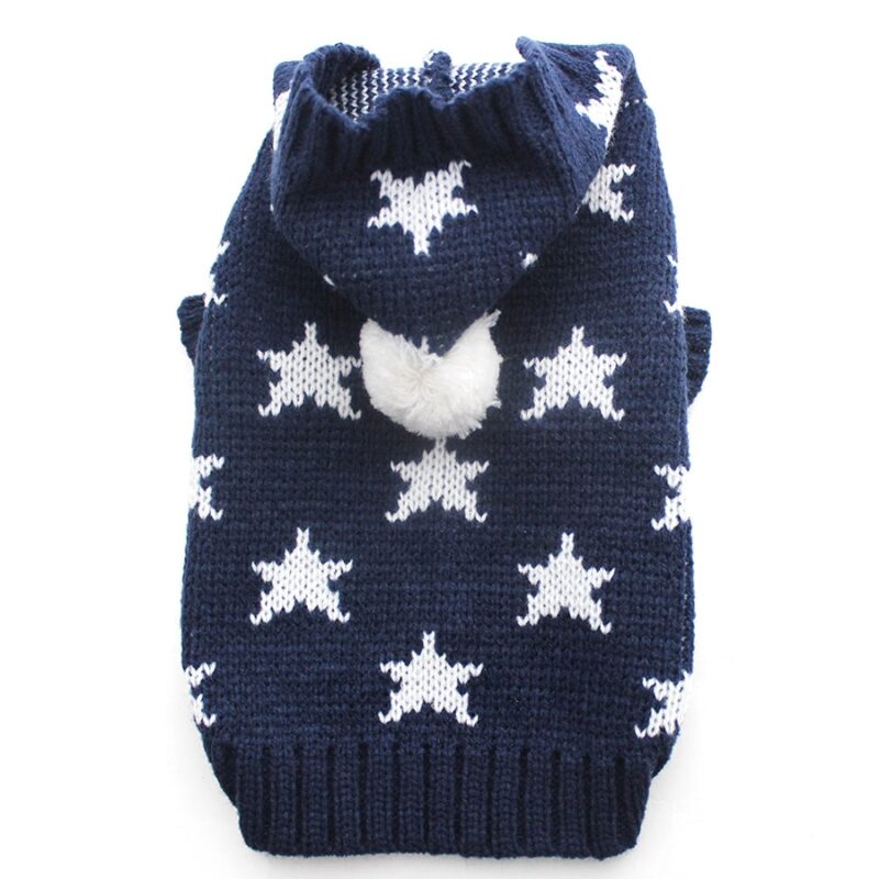 Dog Cat Sweater Knited Hoodie Jumper Stars Design Pet Puppy Coat Jacket Warm Clothes For Dogs Cats