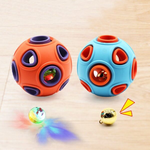 Hollowed Ball Pet Dog Toys Funny Luminous&Bell TPR Chew Toys For Small Medium Large Dogs Pet Training Products