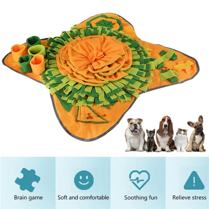 Pet Dog Sniffing Mat Dog Puzzle Toy Pet Snack Feeding Mat Boring Interactive Game Training Blanket Snuffle Feeding Training Mat