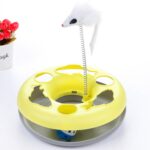 Pet Cat Toys Turntable Spring Mouse Toy Plastic Cat Carousel Puzzle Crazy Amusement Disk Cat Kitten Teaser Pet Interactive Toys