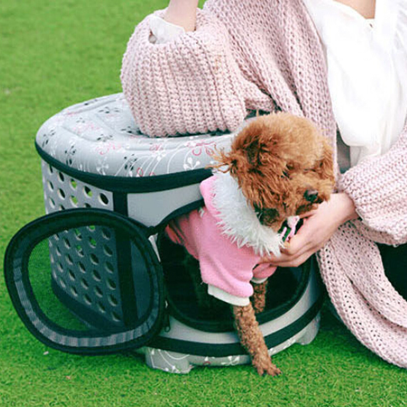 Pet Carrier For Dogs Cat Folding Cage Collapsible Crate Handbag Plastic Carrying Bags Pets Supplies Sac Transport Cat Box