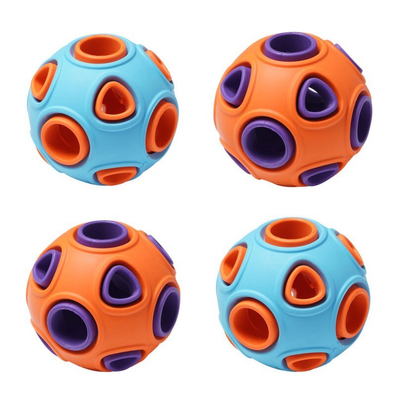 Hollowed Ball Pet Dog Toys Funny Luminous&Bell TPR Chew Toys For Small Medium Large Dogs Pet Training Products