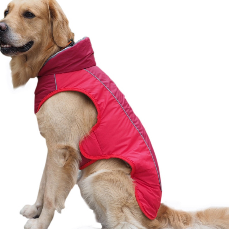 Waterproof Dog Clothes for Large Dogs Winter Warm Big Dog Jackets Padded Fleece Pet Coat Safety Reflective Design Dog Clothing