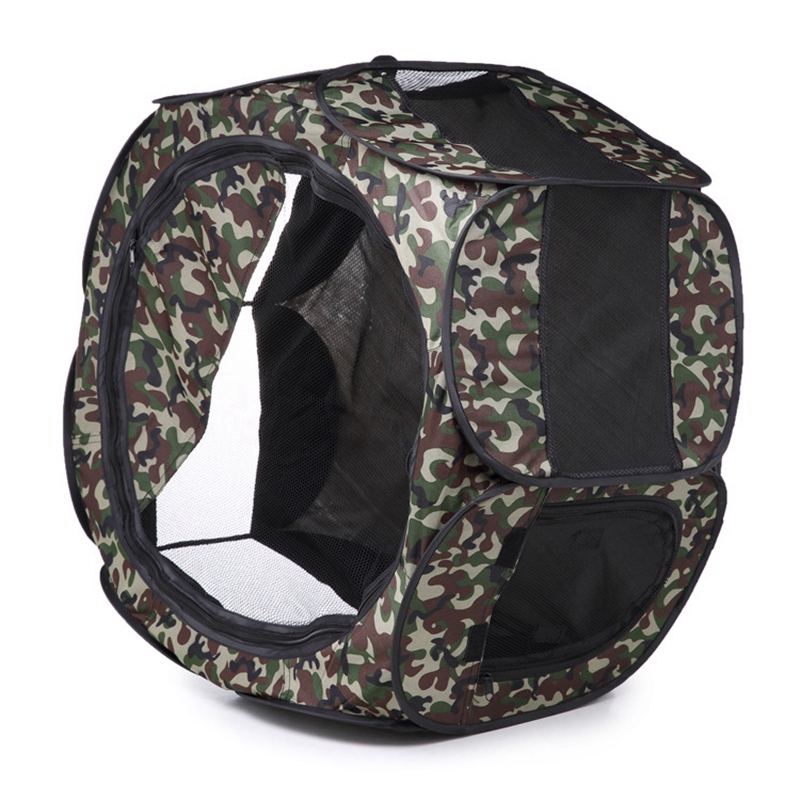 Portable Folding Pet Tent Dog House Cage Dog Cat Tent Playpen Puppy Kennel Easy Operation Octagonal Fence Outdoor Supplies