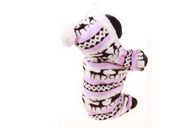 Pet Clothes Dog Pajama Cute Soft Puppy Teddy Coral Velvet Animal Pattern Jumpsuit Winter Warm Size S-XXL