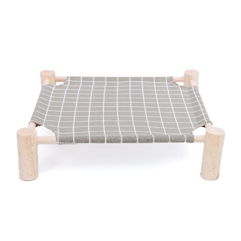 Elevated Cat Bed House Cat Hammocks Bed Wood Canvas Cat Lounge Bed for Small Dogs Rabbit Cats Durable Canvas Pet House Supplies