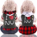 1 Pcs Autumn And Winter New College Wind Pet Clothes Couple Models Four Feet Clothes Two Feet Skirt Dog Cat Pet Clothes Supplies
